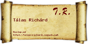 Tálas Richárd névjegykártya